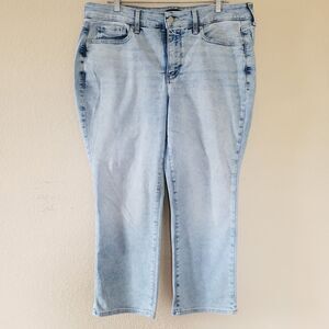 NYDJ Womens Marilyn Straight Jeans Size 16W Blue Stretch Lift Tuck Technology